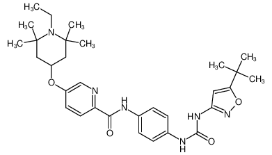 N-(4-(3-(5-tert-butylisoxazol-3-yl)ureido)phenyl)-5-(1-ethyl-2,2,6,6-tetramethylpiperidin-4-yloxy)picolinamide 1351522-04-7