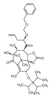 187961-09-7 (3aS,5S,9S,10S,11S,11aS)-11-((R)-3-((benzyloxy)methoxy)hexa-1,5-dien-2-yl)-9-hydroxy-6,10,12,12-tetramethyl-5-((triisopropylsilyl)oxy)-4,5,9,10,11,11a-hexahydro-8H-3a,7-methanocyclodeca[d][1,3]dioxole-2,8-dione