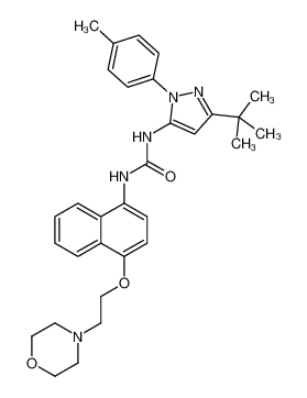 1-[1-(4-Methylphenyl)-3-(2-methyl-2-propanyl)-1H-pyrazol-5-yl]-3- {4-[2-(4-morpholinyl)ethoxy]-1-naphthyl}ure