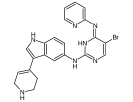 5-bromo-4-N-pyridin-2-yl-2-N-[3-(1,2,3,6-tetrahydropyridin-4-yl)-1H-indol-5-yl]pyrimidine-2,4-diamine 719312-02-4