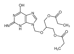 [2-[(2-amino-6-oxo-3H-purin-9-yl)methoxy]-3-propanoyloxypropyl] propanoate 86357-20-2