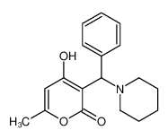 4-hydroxy-6-methyl-3-[phenyl(piperidin-1-yl)methyl]pyran-2-one 106148-29-2