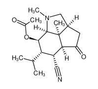 242130-32-1 (+)-(1S,4S,5R,6S,7R,8S,11R)-5-acetoxy-7-cyano-6-isopropyl-3,11-dimethyl-3-azatricyclo-[6.2.1.04,11]undecan-9-one