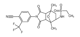 N-[(3aR,4R,5R,7R,7aS)-2-[4-cyano-3-(trifluoromethyl)phenyl]-4,7-dimethyl-1,3-dioxo-3a,5,6,7a-tetrahydro-octahydro-1H-4,7-epoxyisoindol-5-yl]ethanesulfonamide 573738-99-5