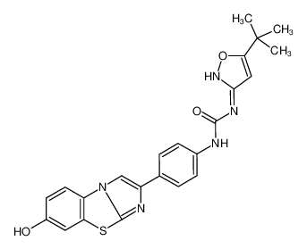 1-[4-(7-Hydroxyimidazo[2,1-b][1,3]benzothiazol-2-yl)phenyl]-3-[5- (2-methyl-2-propanyl)-1,2-oxazol-3-yl]ure 950769-51-4