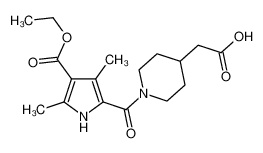 (1-{[4-(Ethoxycarbonyl)-3,5-dimethyl-1H-pyrrol-2-yl]carbonyl}piperidin-4-yl)acetic acid 1142202-84-3