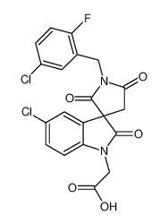 2-[5-chloro-1'-[(5-chloro-2-fluorophenyl)methyl]-2,2',5'-trioxospiro[indole-3,3'-pyrrolidine]-1-yl]acetic acid 916047-16-0