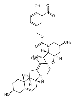 1224886-42-3 4-hydroxy-3-nitrobenzyl (3S,3'R,3a'S,6aS,6bS,6'S,7a'R,9R,11aS,11bR)-3-hydroxy-3',6',10,11b-tetramethyl-1,2,3,3',3a',4,5',6,6a,6b,6',7,7',7a',8,11,11a,11b-octadecahydro-4'H-spiro[benzo[a]fluorene-9,2'-furo[3,2-b]pyridine]-4'-carboxylate