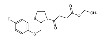 ethyl 4-[2-[(4-fluorophenyl)sulfanylmethyl]-1,3-thiazolidin-3-yl]-4-oxobutanoate