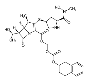 1450666-27-9 tetral-2-yloxycarbonyloxymethyl (1R,5S,6S)-2-{[(3S,5S)-5-(N,N-dimethylcarbamoyl)pyrrolidin-3-yl]thio}-6-[(1R)-1-hydroxyethyl]-1-methylcarbapen-2-em-3-carboxylate