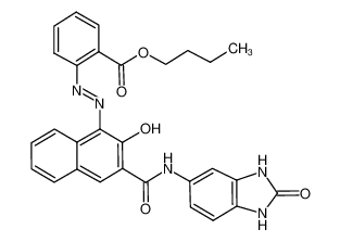 butyl 2-[(2Z)-2-[2-oxo-3-[(2-oxo-1,3-dihydrobenzimidazol-5-yl)carbamoyl]naphthalen-1-ylidene]hydrazinyl]benzoate 31778-10-6