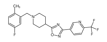5-[1-[(5-fluoro-2-methylphenyl)methyl]piperidin-4-yl]-3-[6-(trifluoromethyl)pyridin-3-yl]-1,2,4-oxadiazole 909662-32-4