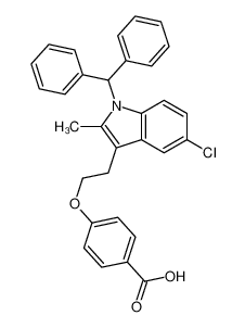 4-{2-[5-Chloro-1-(diphenylmethyl)-2-methyl-1H-indol-3-yl]ethoxy}b enzoic acid