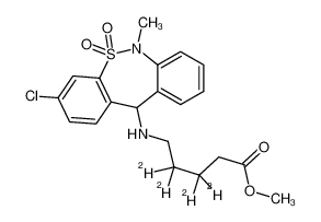 methyl 5-[(3-chloro-6-methyl-5,5-dioxo-11H-benzo[c][2,1]benzothiazepin-11-yl)amino]-3,3,4,4-tetradeuteriopentanoate 1216799-00-6