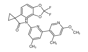 1083167-83-2 1-(2,2-difluorobenzo[d][1,3]dioxol-5-yl)-N-(6'-methoxy-4,4'-dimethyl-2,3'-bipyridin-6-yl)cyclopropanecarboxamide