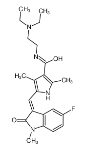 N-[2-(diethylamino)ethyl]-5-[(E)-(5-fluoro-1-methyl-2-oxoindol-3-ylidene)methyl]-2,4-dimethyl-1H-pyrrole-3-carboxamide