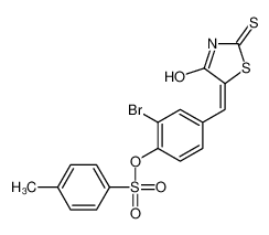 [2-bromo-4-[(Z)-(4-oxo-2-sulfanylidene-1,3-thiazolidin-5-ylidene)methyl]phenyl] 4-methylbenzenesulfonate