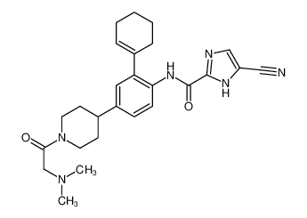 5-cyano-N-[2-(cyclohexen-1-yl)-4-[1-[2-(dimethylamino)acetyl]piperidin-4-yl]phenyl]-1H-imidazole-2-carboxamide 885692-52-4