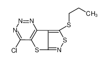 4-chloro-8-propylsulfanyl-[1,2]thiazolo[1,2]thieno[3,4-b]triazine 135489-02-0