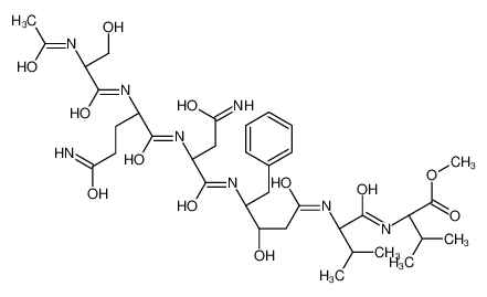 methyl (2S)-2-[[(2S)-2-[[(3S,4S)-4-[[(2S)-2-[[(2S)-2-[[(2S)-2-acetamido-3-hydroxypropanoyl]amino]-5-amino-5-oxopentanoyl]amino]-4-amino-4-oxobutanoyl]amino]-3-hydroxy-5-phenylpentanoyl]amino]-3-methylbutanoyl]amino]-3-methylbutanoate 127231-56-5