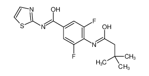 4-[(3,3-Dimethylbutanoyl)amino]-3,5-difluoro-N-(1,3-thiazol-2-yl) benzamide 851202-49-8