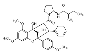 N-((S)-1-((2R,3S,4R,5R,10S)-5,10-dihydroxy-6,8-dimethoxy-2-(4-methoxyphenyl)-3-phenyl-2,3,4,5-tetrahydro-2,5-methanobenzo[b]oxepine-4-carbonyl)pyrrolidin-2-yl)-2-methylbutanamide 177468-85-8