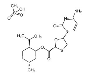 1039400-12-8 spectrum, (2R,5S)-5-(cytosin-1-yl)-1,3-oxathiolane-2-carboxylic acid (1'R,2'S,5'R)-menthyl ester methanesulfonic acid sakt