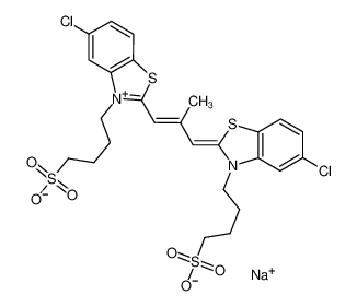 4-[5-chloro-2-[(E,3E)-3-[5-chloro-3-(4-sulfobutyl)-1,3-benzothiazol-2-ylidene]-2-methylprop-1-enyl]-1,3-benzothiazol-3-ium-3-yl]butane-1-sulfonate 30457-67-1