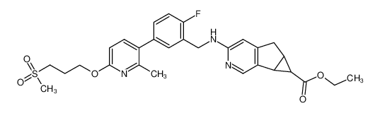 1544740-77-3 ethyl 3-((2-fluoro-5-(2-methyl-6-(3-(methylsulfonyl)propoxy)pyridin-3-yl)benzyl)amino)-5,5a,6,6a-tetrahydrocyclopropa[4,5]cyclopenta[1,2-c]pyridine-6-carboxylate