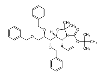 1372800-39-9 (4R,5R)-tert-butyl 4-allyl-2,2-dimethyl-5-((1S,2R)-1,2,3-tris(benzyloxy)propyl)oxazolidine-3-carboxylate