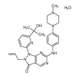 2-allyl-1-[6-(1-hydroxy-1-methylethyl)pyridin-2-yl]-6-([4-(4-methylpiperazin-1-yl)phenyl]amino)-1,2-dihydro-3H-pyrazolo[3,4-d]pyrimidin-3-one monohydrate