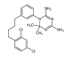 1-[3-[4-(2,4-dichlorophenyl)butyl]phenyl]-6,6-dimethyl-1,3,5-triazine-2,4-diamine 14052-52-9