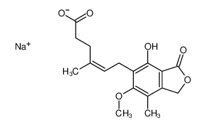 sodium,6-(4-hydroxy-6-methoxy-7-methyl-3-oxo-1H-2-benzofuran-5-yl)-4-methylhex-4-enoate 23288-62-2