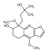 8-(3-hydroxy-3-methyl-butyl)-4,8-dimethoxy-5,6,7,8-tetrahydro-furo[2,3-b]quinolin-7-ol 18063-20-2