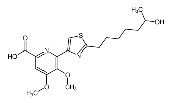 6-[2-(6-Hydroxy-heptyl)-thiazol-4-yl]-4,5-dimethoxy-pyridine-2-carboxylic acid 188048-45-5