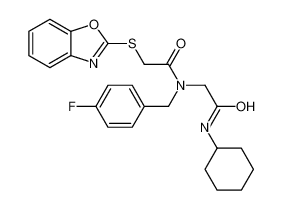 N<sup>2</sup>-[(1,3-Benzoxazol-2-ylsulfanyl)acetyl]-N-cyclohexyl-N<sup>2</sup>-(4-fluorobenzyl)glycinamide 606098-40-2