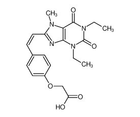 {4-[(E)-2-(1,3-Diethyl-7-methyl-2,6-dioxo-2,3,6,7-tetrahydro-1H-p urin-8-yl)vinyl]phenoxy}acetic acid 155272-11-0