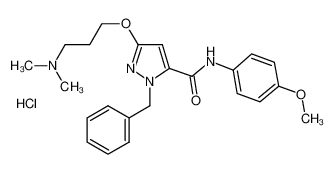 2-benzyl-5-[3-(dimethylamino)propoxy]-N-(4-methoxyphenyl)pyrazole-3-carboxamide