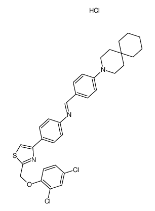 1-[4-(3-azaspiro[5.5]undecan-3-yl)phenyl]-N-[4-[2-[(2,4-dichlorophenoxy)methyl]-1,3-thiazol-4-yl]phenyl]methanimine,hydrochloride