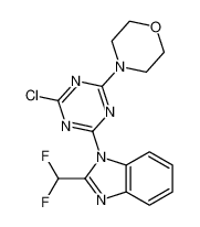 4-[4-chloro-6-[2-(difluoromethyl)benzimidazol-1-yl]-1,3,5-triazin-2-yl]morpholine 475111-38-7