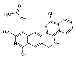 acetic acid,6-[[(4-chloronaphthalen-1-yl)amino]methyl]quinazoline-2,4-diamine 52128-14-0