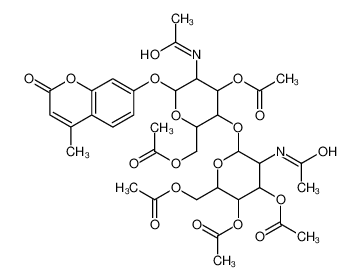 [(2R,3S,4R,5R,6S)-5-acetamido-3-[(2S,3R,4R,5S,6R)-3-acetamido-4,5-diacetyloxy-6-(acetyloxymethyl)oxan-2-yl]oxy-4-acetyloxy-6-(4-methyl-2-oxochromen-7-yl)oxyoxan-2-yl]methyl acetate 122147-95-9