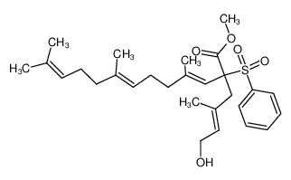 162005-94-9 (3E,7E)-methyl 2-((E)-4-hydroxy-2-methylbut-2-en-1-yl)-4,8,12-trimethyl-2-(phenylsulfonyl)trideca-3,7,11-trienoate