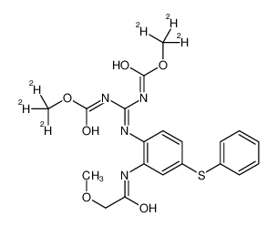 trideuteriomethyl (NE)-N-[[2-[(2-methoxyacetyl)amino]-4-phenylsulfanylanilino]-(trideuteriomethoxycarbonylamino)methylidene]carbamate 1173021-79-8