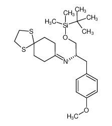 915027-00-8 spectrum, [1-(tert-butyl-dimethyl-silanyloxymethyl)-2-(4-methoxy-phenyl)-ethyl]-(1,4-dithia-spiro[4.5]dec-8-ylidene)-amine