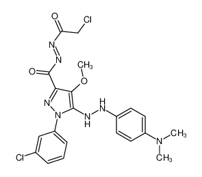 N-(2-chloroacetyl)imino-1-(3-chlorophenyl)-5-[2-[4-(dimethylamino)phenyl]hydrazinyl]-4-methoxypyrazole-3-carboxamide 172701-64-3