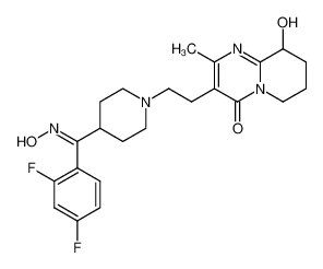 3-(2-{4-((2,4-difluorophenyl)hydroxyiminomethyl)piperidin-1-yl}ethyl)-9-hydroxy-2-methyl-6,7,8,9-tetrahydro-pyrido[1,2-a]pyrimidin-4-one 1141761-80-9