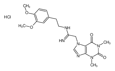 126480-54-4 N'-[2-(3,4-dimethoxyphenyl)ethyl]-2-(1,3-dimethyl-2,6-dioxopurin-7-yl)ethanimidamide,hydrochloride