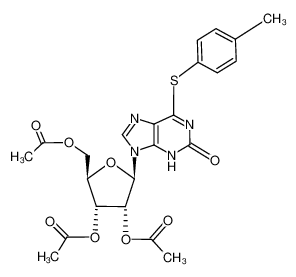 6-<(4-Methylphenyl)thio>-2-oxo-9-(2,3,5-tri-O-acetyl-β-D-ribofuranosyl)-2,3-dihydropurine 135041-24-6