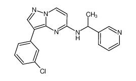 3-(3-chlorophenyl)-N-(1-(pyridin-3-yl)ethyl)pyrazolo[1,5-a]pyrimidin-5-amine 1111106-62-7